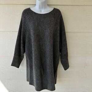 Ellen Tracy Women's Size Large Sweater Heather Gray Dolman Sleeves Comfort